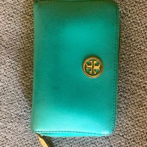 Tory Burch wallet Teal Green leather